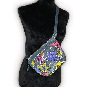 Vera Bradley Belt Bag Crossbody Falling Flowers Gray Floral